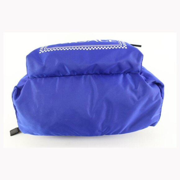 Versace Blue Zaino Stampa Logo Nylon Backpack Travel Bag 39v54s main image 4